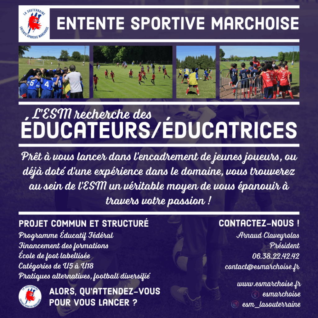 PF Recrutement &ducateurs Affiche de recrutement d'éducateurs